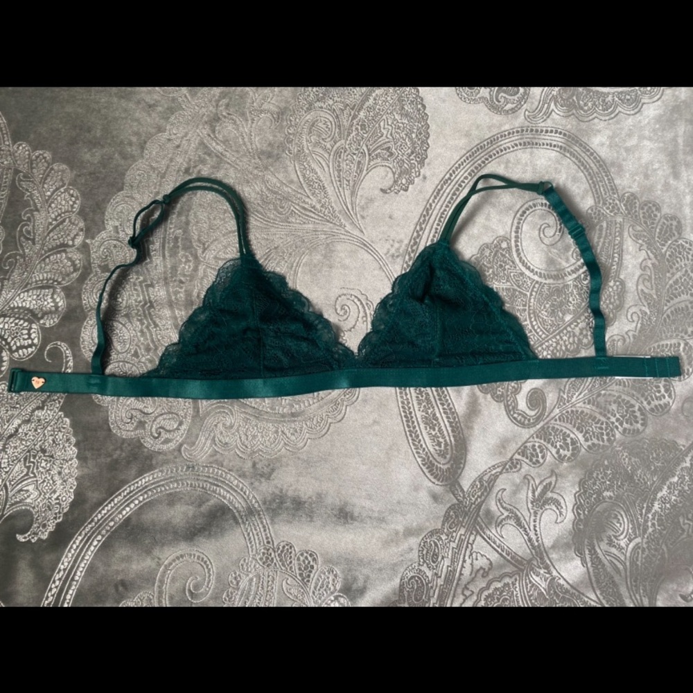 Pacsun LAHearts Hunter Green Lace Bralette
